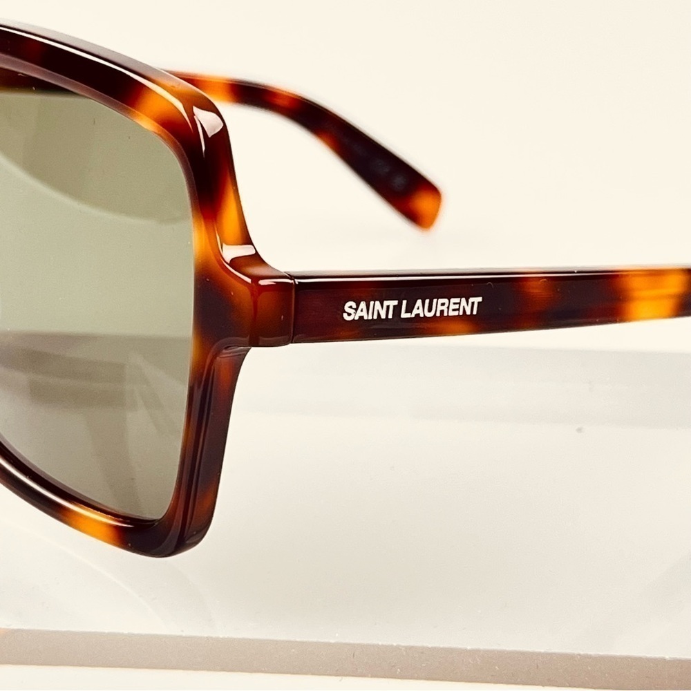 New YSL Saint Laurent Tortoise Color Square Oversize Frames (2387)